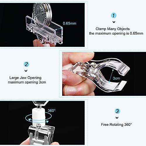 image for CHENGU 20 Pieces Plastic Merchandise Sign Holder Clips Rotatable Clear