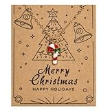 XAM Christmas Alloy Pendant Necklace - Adjustable Santa, Reindeer, Wreath, Snowflake, and Candy Cane Charms on Holiday Card sugar