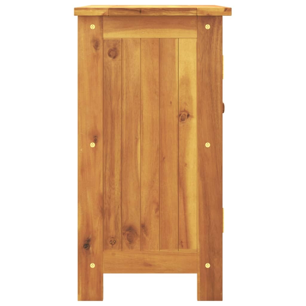 Armadio da giardino, 75 x 35 x 70 cm, in legno massiccio di acacia, robusto armadietto con ripiano e ripiano, versatile armadio in legno per giardino, terrazza, balcone e corridoio