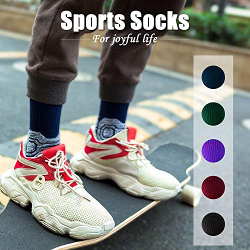 Meias esportivas masculinas, Andoer Meias esportivas masculinas Almofada grossa com nervuras manguit