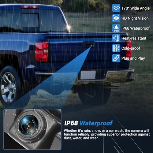 Image of Backup Camera 170 HD Night Vision Compatible with 2014 2015 Chevy Silverado Cheyenne GMC Sierra 1500 2500 HD 3500 HD; Replaces 23306741, 22803702