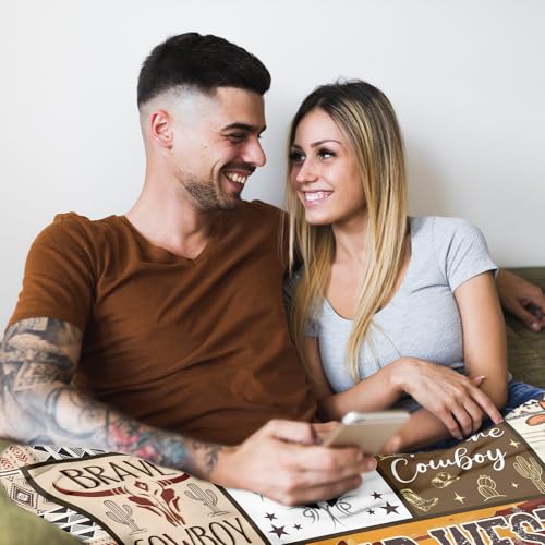 Cobertor de cowboy ocidental, estampa vintage do oeste selvagem, cobertor de flanela macia 127 cm x