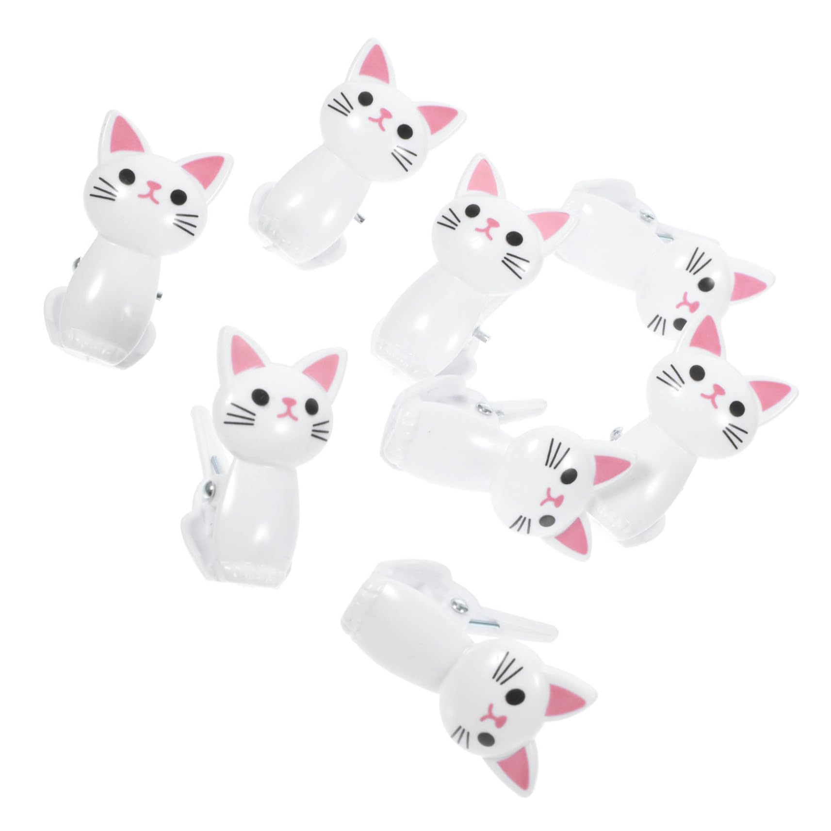 DOITOOL 8pcs Bags Sealing Clips Chip Bag Sealing Clips White Plastic Sealing Clamps Cute Bag Clips