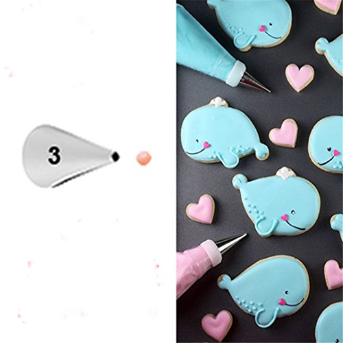 Fantasyday Cake Decorating Set, 5 Pieces Stainless Steel Icing Piping Nozzles Tips Kit - Christmas Holiday Birthday Anniversary Wedding Cupcakes Cakes Cookies Dessert Candy Pastry Diy Making Tools #5 #TOP4