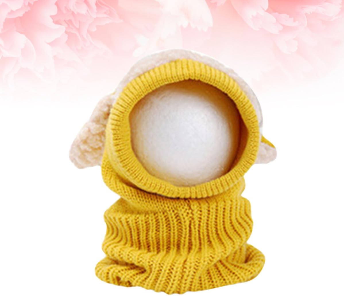 Dog Hat Scarf Set Yellow Woolen Yarn Winter Warm