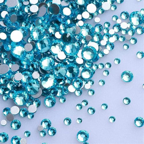 1440 Pieces Mix Size SS3-SS20 Glass Flat Back Rhinestones Glitter Diamond Non For Nail Art Clothes Phone Decoration