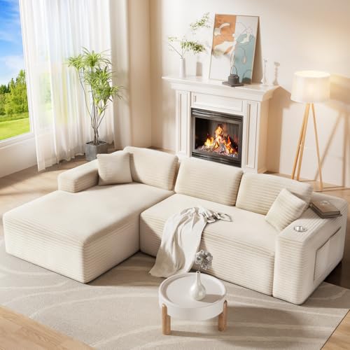 108” Cloud Sectional Couch in One Box, Compressed Modern Modular ...