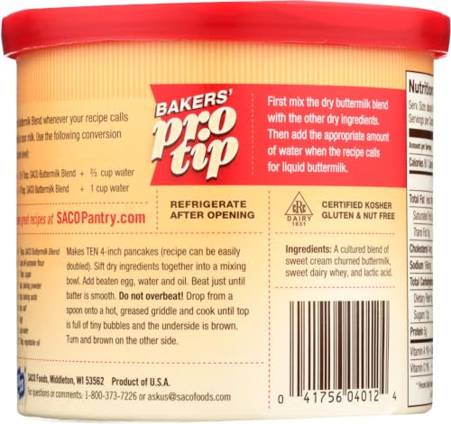 Saco Foods Buttermilk Powder Blend - Cultured - 12 oz - case of 12