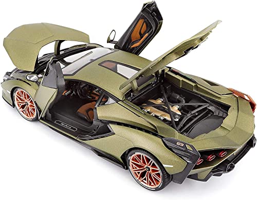 Image of DEUSON ECOM Alloy Metal Pull Back Lamborgini Diecast Car 1:32 Miletry Metal Die Cast Pullback Toy Car With Openable Doors & Light, Music Boys Gifts Toys For Kids,Green