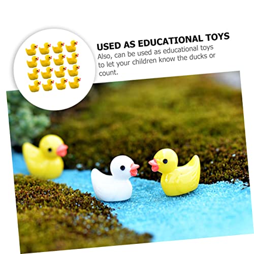 BCOATH Decoração 100 Unidades Pato De Resina Miniatura Pequenas Figuras De Patinhos Encantos De Pato