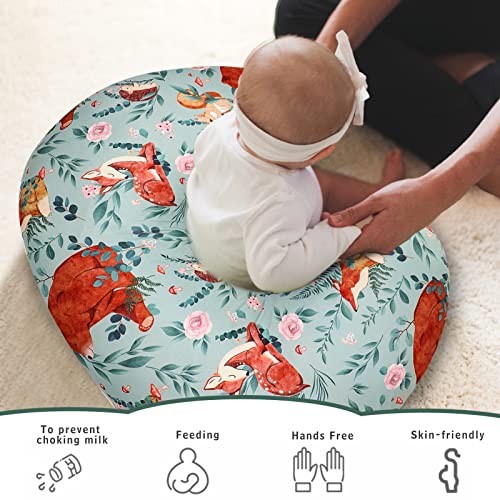 Image of TANOFAR Nursing Pillow Covers, Bear Breastfeeding Pillow Cover for Baby Boys & Girls, Woodland Nursing Pillow Case for Newborn, Soft Fabric Fits Snug On Infant, Washable & Breathable