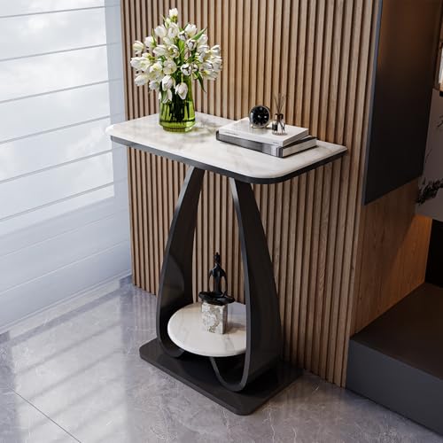 Mesa consola de piedra sinterizada para pasillos sin espacio 2