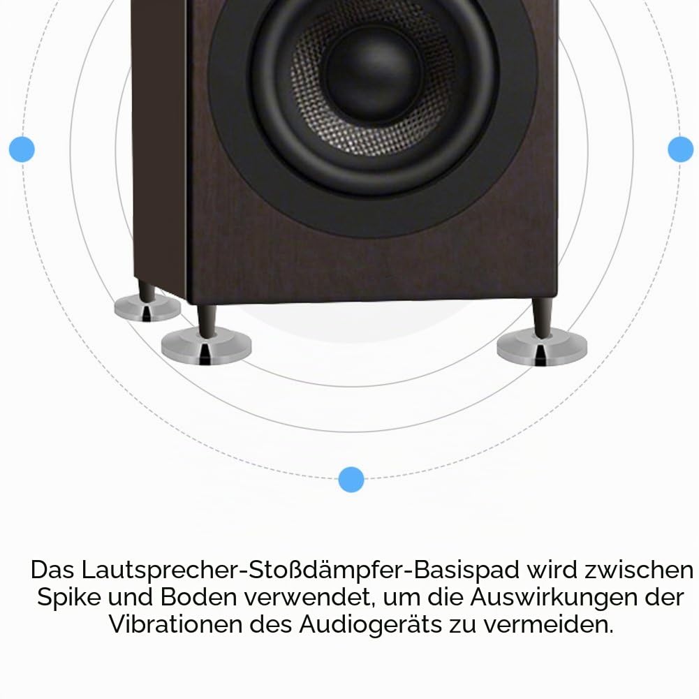 Lautsprecherfüße 8 Stück 25 X 4 Mm Universal-Kupfer-Stoßdämpferbasis Lautsprecher-Isolationspads Spikes Isolationspad Ständer Matte Boden Scheibenpistole Colorfeet KEF-Spike 4 Mm