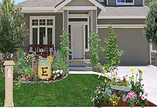 Jec Home Goods Home Garden Flags Monogram Lemonade Mason Jar Burlap Summer Garden Flag 12.5 X 18 (Letter E) #TOP1