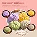 Dumpling Squishy, Mystery Giant Dumpling Squishy Toy, Jumbo Glitter Dumplings Rainbow Mystery Squishy Bun Cute Anxiety Relief Fidget Toy, Soft Squeeze Decompression Dough for Adults & Kids (4 PCS)