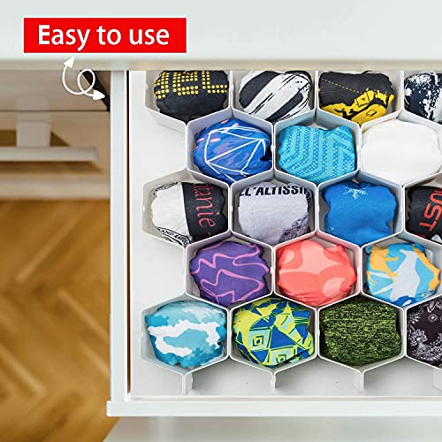 32Pcs-Honeycomb-Drawer-Organizers-Adjustable-Partition-Storage-for-Underwear-Socks-Bras-Ties-Belts-Scarves-White-Total-of-72-Slots