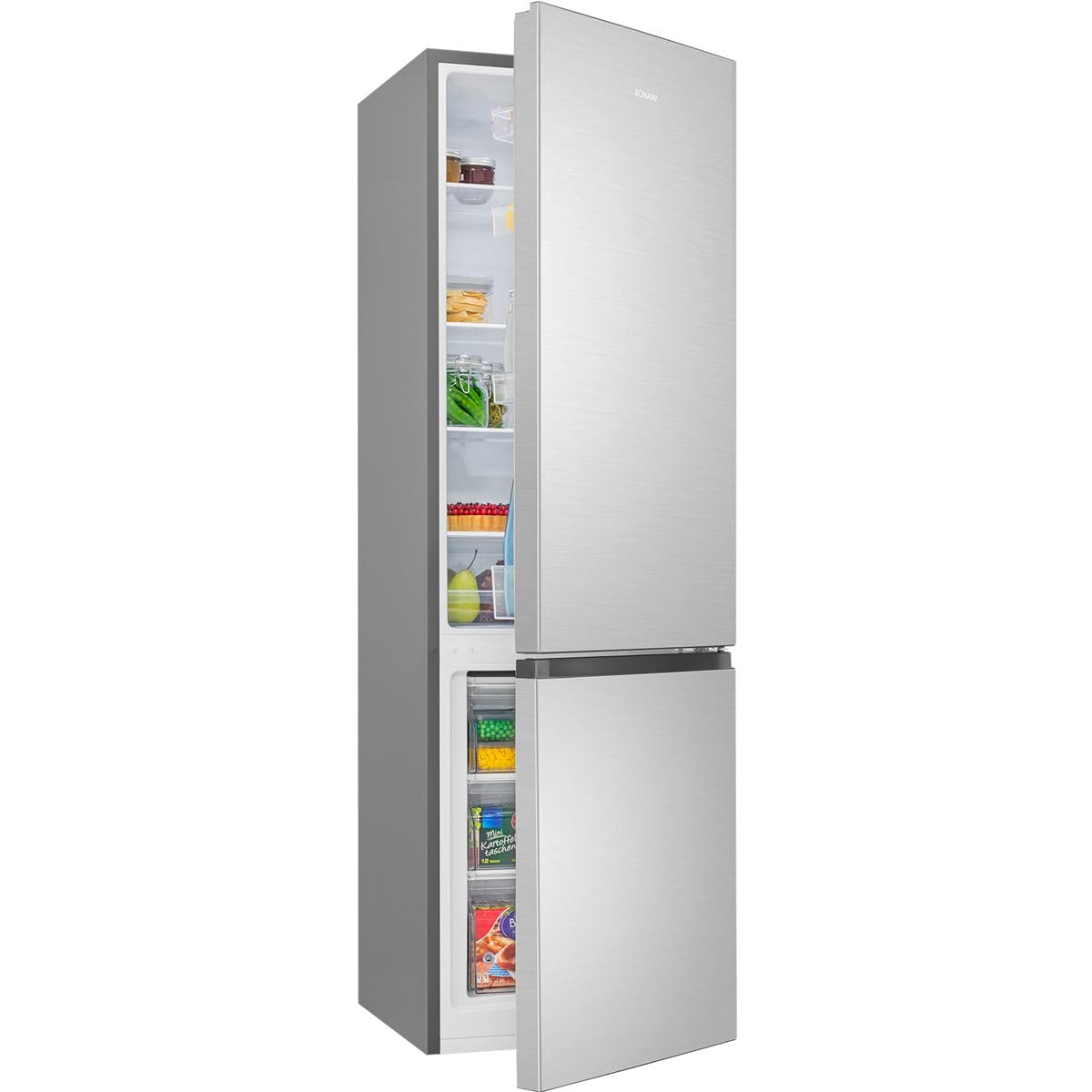 Bomann KG 7369 Kühlschrank mit Gefrierfach Energieklasse C 176cm LowFrost Kühl Gefrierkombination silber