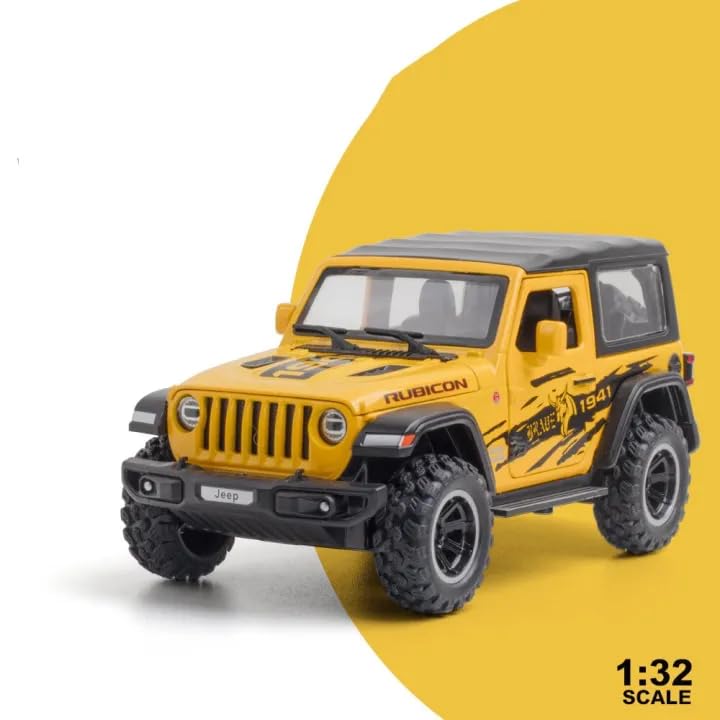 Image of Alokik Enterprise 1:32 Rubicon Diecast Metal Pull Back Car with 6 Openable Doors with Sound and Light Toy Decoration car Best Gift Toys for Kids 【Colors as Per Stock】