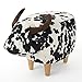 Christopher Knight Home Bessie Patterned Velvet Cow Ottoman, Black And White Cow Hide / Natural