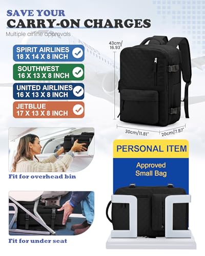 Travel Vacuum Storage Backpack with Air Pump Vacuum Seal Compression Space Saver Bags Clothing Vacpack 18x14x8 inches Travel Bag Carry on Personal item Laptop Work Backpacks Women Men Black2