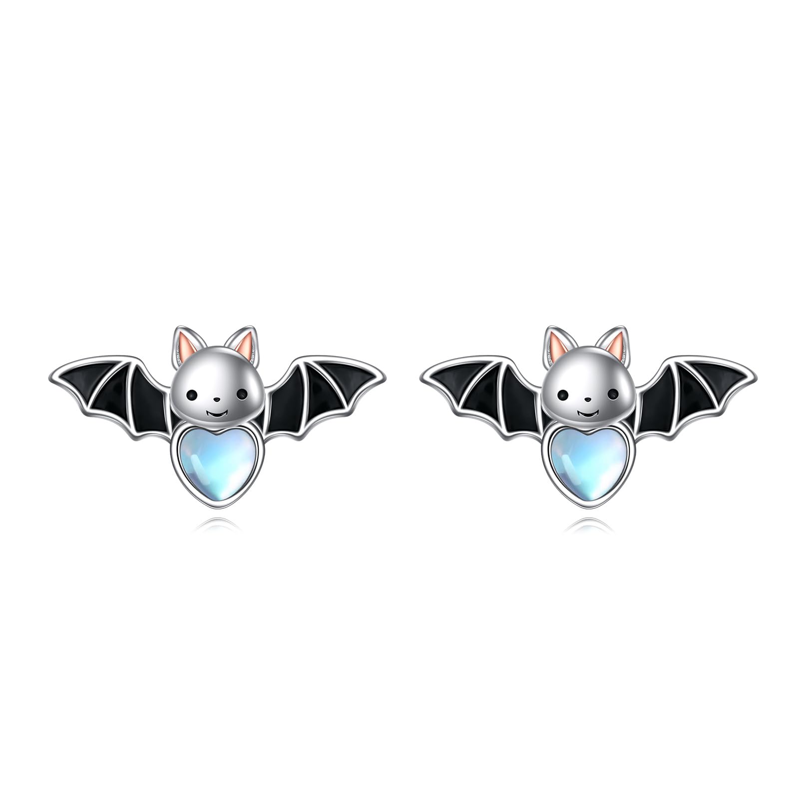 Mondstein Ohrringe für Damen Mädchen 925 Sterling Silber Koala/Katze/Eule/Kuh/Fledermaus/Schwein Ohrstecker Tier Geschenk Mondstein Schmuck