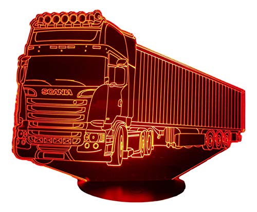 Veilleuse camion SCA 3 lampe 3D effet visuel 7 couleurs déco intérieur