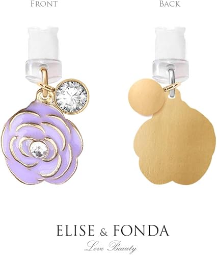 Miniatura 4 de EIISE & FONDA CP34 Puerto de carga USB Anti Polvo Plug Little Purple Rose Flower Colgante Teléfono Charm para iPhone 11XS MAXXRX8 Plus76S6SE iPad