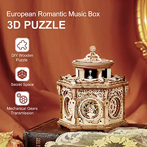 Rowood 3D Wooden Puzzles For Adults, Music Box Brain Teaser Mechanical Model Kits, Gift For Teens Girls Women On Birthday/Valentine's Day/Christmas- Secret Garden #TOP1