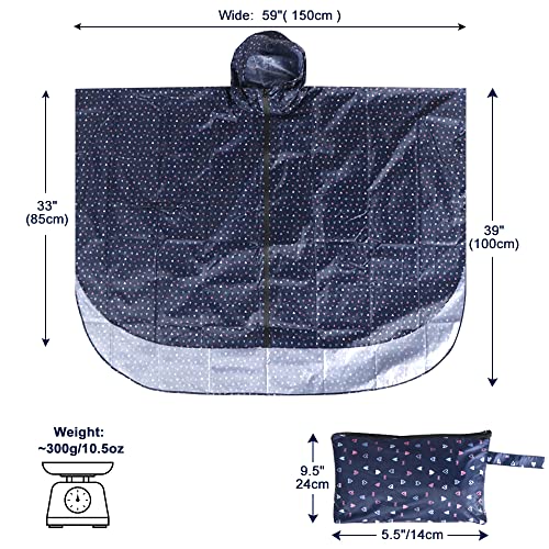 Anyoo Waterproof Rain Poncho Lightweight Reusable Hiking Hooded Coat Jacket for Outdoor Activities