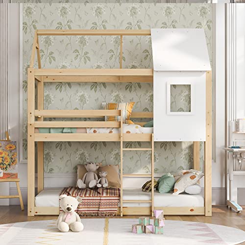 Dolamaní Marco de cama infantil de 3 pies, litera para niños con escalera, cama individual de madera maciza para niños, natural, 198 x 94 x 221 cm (90 x 190 cm, natural) Dolamaní Marco de cama infantil de 3 pies, litera para niños con escalera, cama individual de madera maciza para niños, natural, 198 x 94 x 221 cm (90 x 190 cm, natural)