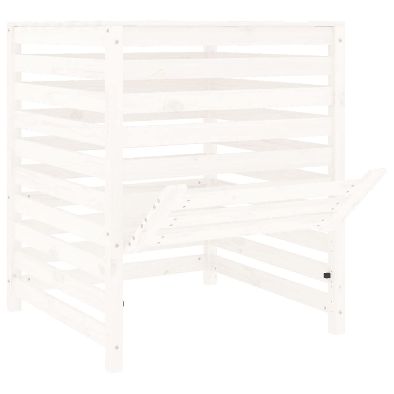 Compostiera da Giardino, Compostiera Domestica,Compostiera Bianca 82,5x82,5x99,5 cm in Legno Massello di Pino