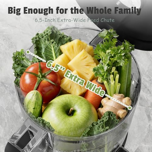 Heartnoks Juicer Machines, 6.5" Extra-Wide Feed Chute Cold Press Juicer for Whole Fruits, Easy to Clean 3-in-1 Juice, Sorbet & Nut Milk Maker, 300W Masticating Juicer for Home & Gifting by Heartnoks - Image 4