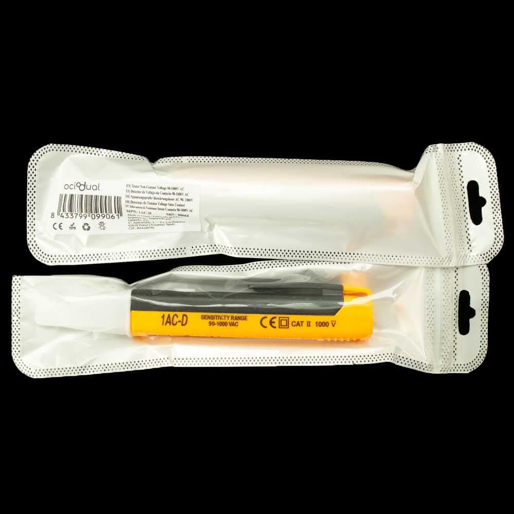 OcioDual Bolígrafo Detector de Voltaje sin Contacto con LED Medidor Probador 90-1000 V AC Comprobador Tensión Tester Electrico