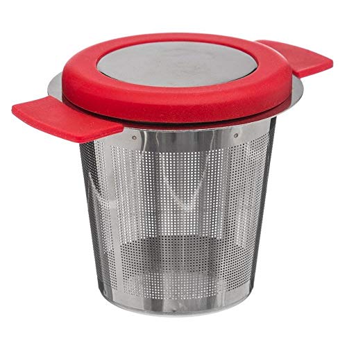 SECRET DE GOURMET Brew maker for tea and herbs + stand, color black, Colour:rot