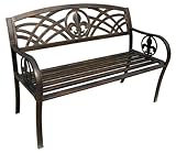 Leigh Country Fleur De Lis Metal Bench