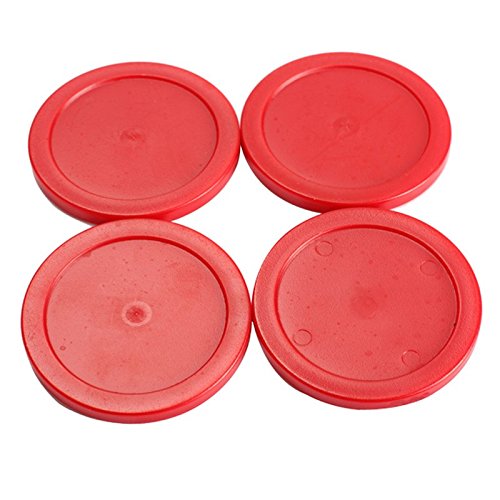 GOSONO Red Air Hockey Pusher Classic Game Air Hockey 4Pcs Table Pucks and 4Pcs Felt Pusher Mallet Grip for Entertainment Table Game - Thumbnail 5