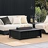 36-inch Table Top Propane Fire Pit, 40,000 BTU Tabletop Firepit for Patio, Outdoor Portable Rectangular Fire Bowl w/Wind Glass Shield, Glass Rocks - Black #5