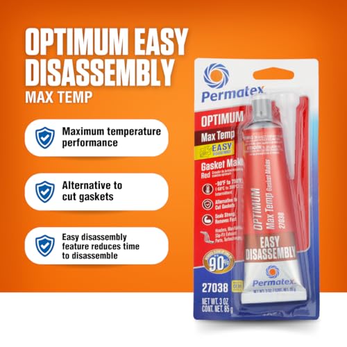 Image of Permatex 27038 Optimum Red High Temperature Gasket Maker, 3 oz