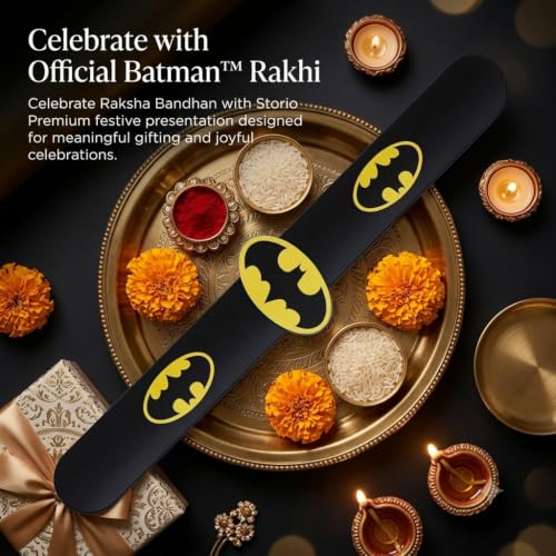 Image of Storio Batman Slap Band Rakhi and Friendship Band | Officially Licensed | Rakhi for Boys, Bhaiya, Bhai | Raksha Bandhan Gift