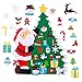 Produktbild FengRise DIY Filz Weihnachtsbaum Kit mit 21 Stück abnehmbare Weihnachtsverzierung, 3,3ft Vlies Kleinkinder Santa Claus Hug Filz Weihnachtsbaum für Kinder Neujahr Weihnachtsdekoration