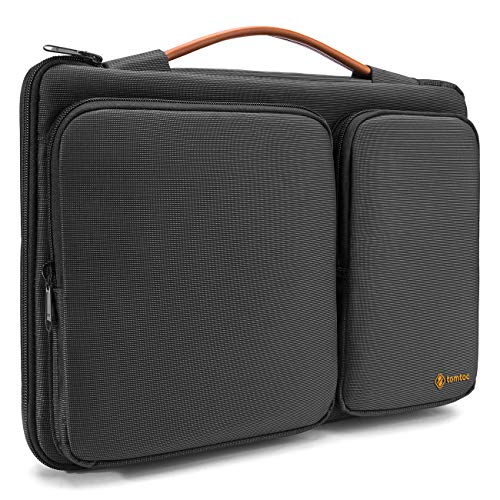 tomtoc 360度保護 ノートパソコンケース 15インチ MacBook Pro Touch Bar搭載 Late 2016 - 2019 | 14インチ ThinkPad T-Series / X1 Carbon 第1-4世代 | 14インチ HP Acer Chromebook| 15インチSurface Laptop 3 2019 対応 ラップトップ ブリーフケース ノートPC ビジネスバッグ 通勤 通学 就活 撥水加工 (ブラック)