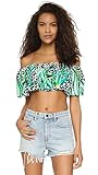 Mara Hoffman Women's Standard Off The Shoulder Crop Top, Aloe Green, Large