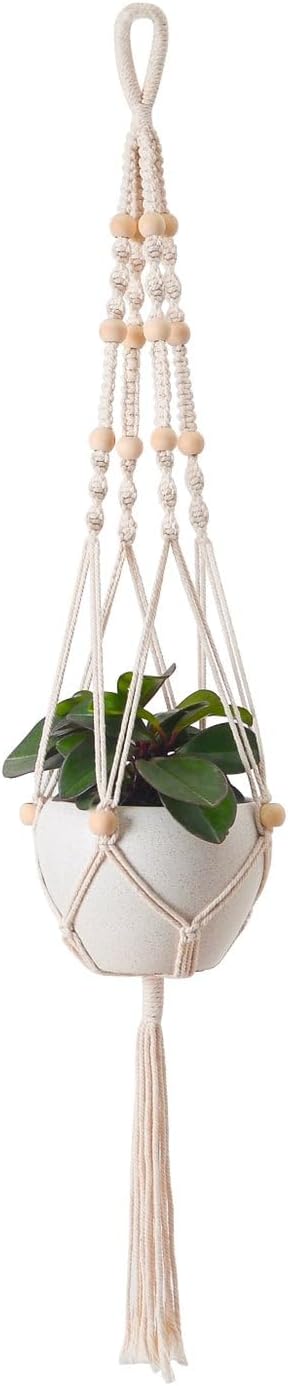 5 pack of white Macramé Plant Hangers image 4