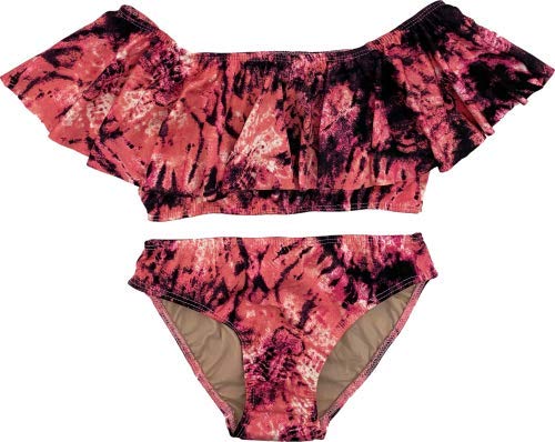 Image of Cheryl Creations Kids Girl's Cute & Comfortable Two Piece Ruffle Front Bathing Suit Bikini | Swimsuit