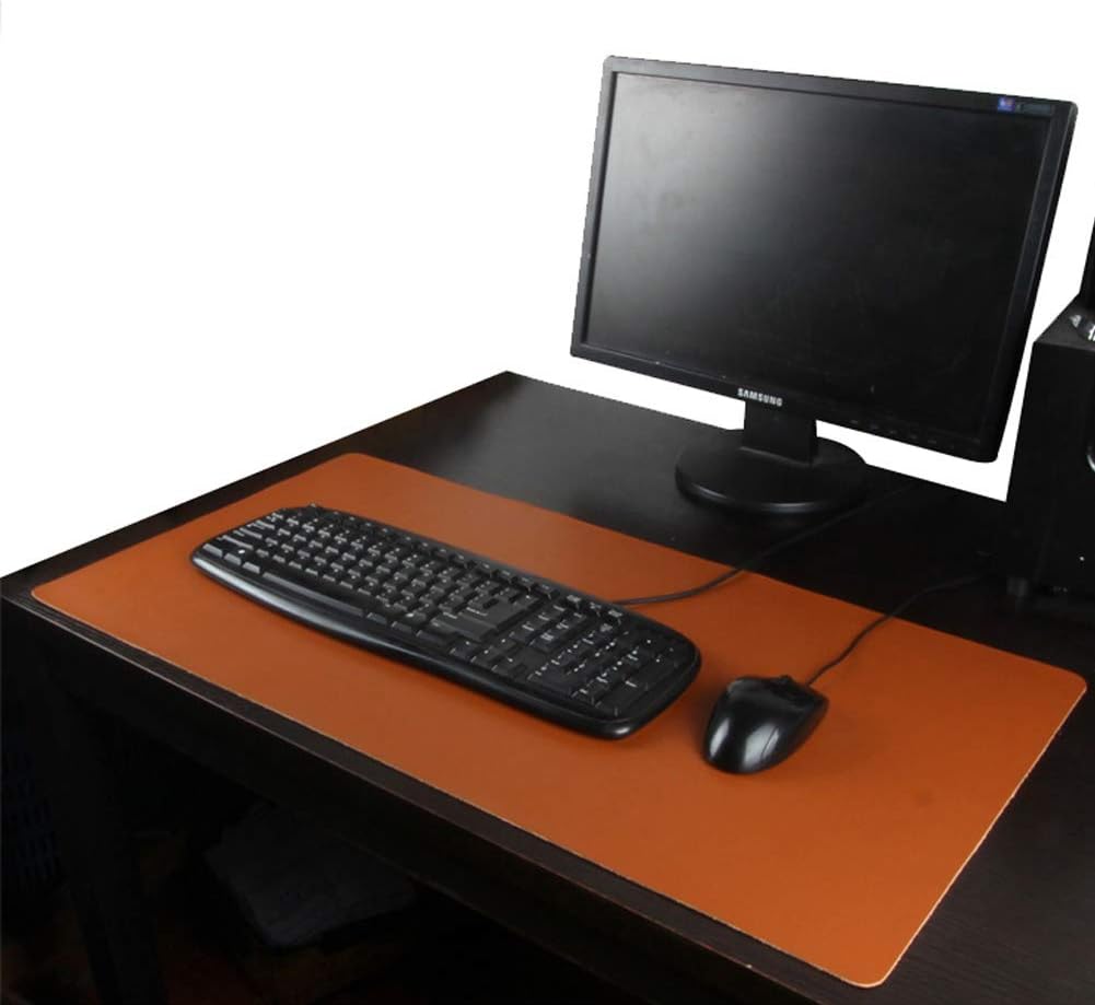 Exclusive Discount 60% Price Boshiho Genuine Leather Desk Pad/Mat Blank Top Non-Slip Waterproof Extra Large Extended Gaming Mouse Pad 28” x 15” (Tan)