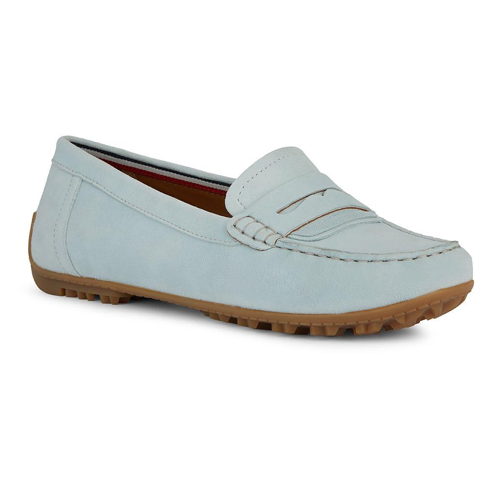 Geox Women's D KOSMOPOLIS + Grip Moccasin, LT Blue, 39 EU, Lt Blue, 6 UK