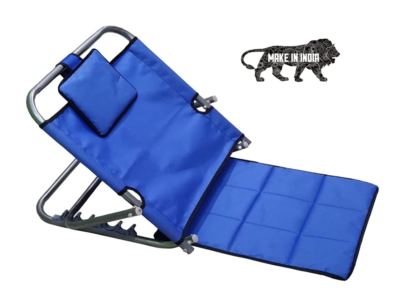 ZQP SURGICAL Backrest Bed Hospital Patient Adjustable Foldable Premium Lightweight for Orthopedic Lumbar Pain Relief Use On Floor Back Support - Universal Portable (Blue)