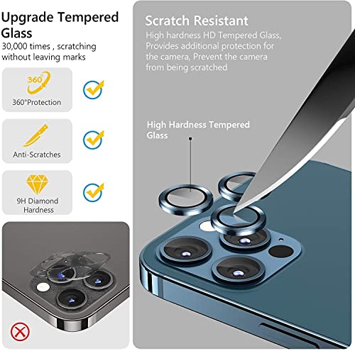 Image of Camera Lens Protector Ring Compatible with iPhone 13 | Aluminum Alloy Blue Camera Ring | Scratch & Dust Resistant Lens Guard | Easy Installation
