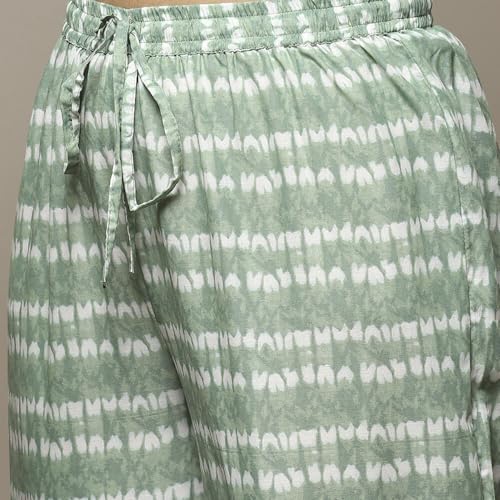 Image of BIBA Women Cotton Straight Printed Suit Set