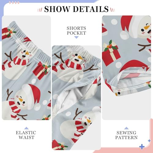 Christmas Snowman Hat Scarf Gift Box Boys Pants for Kids Jogger Pants with Pockets S-XL4
